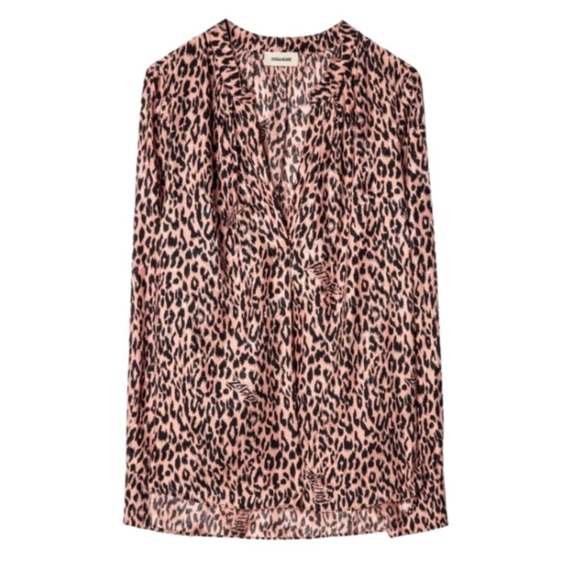 Zadig & Voltaire Tink Squeleton Leopard
Logo Silk Shirt Blouse - Picture 2 of 14